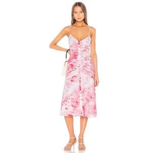 Lovers + Friends Alexa Midi Dress in Poppy Tie Dye